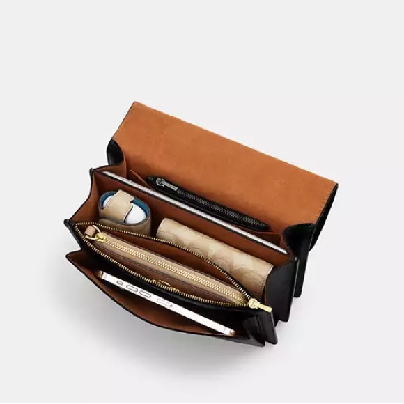 Coach Klare Crossbody Bag • (Colorblock: Tan/Snake print/cream) • (Gently Used) - Picture 12 of 13